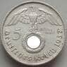 Германия 5 рейхсмарок 1937 F КМ94 XF арт. 14364