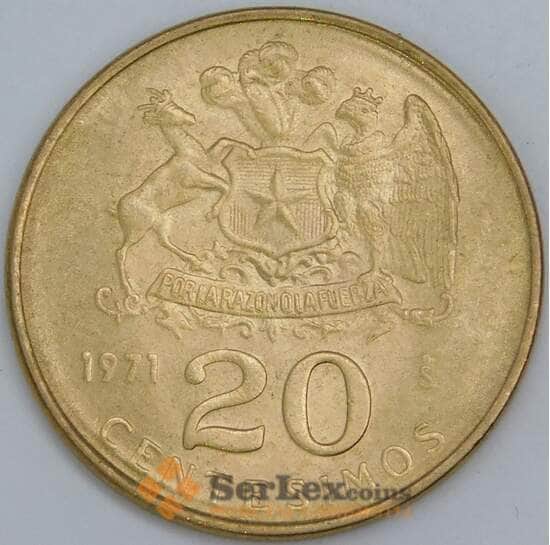 Чили 20 сентесимо 1971 КМ195 UNC арт. 57756