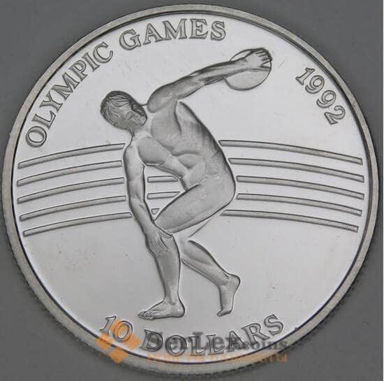 Ниуэ 10 долларов 1991 КМ56 Proof Летние Олимпийские игры, Барселона 1992 - Метание диска арт. 54093