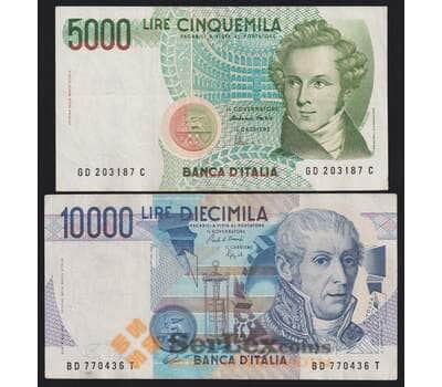 Италия набор банкнот 5000 и 10000 лир 1984-1985 (2 шт) Р111-112 VF арт. 41821