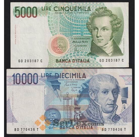Италия набор банкнот 5000 и 10000 лир 1984-1985 (2 шт) Р111-112 VF арт. 41821 Италия набор банкнот 5000 и 10000 лир 1984-1985 (2 шт) Р111-112 VF арт. 41821