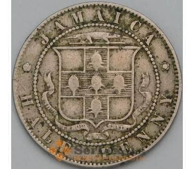 Монета Ямайка 1/2 пенни 1893 КМ16 F арт. 38515