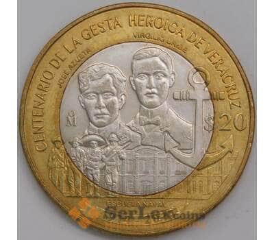 Мексика монета 20 песо 2014 КМ978 aUNC Оборона Веракруса арт. 41918