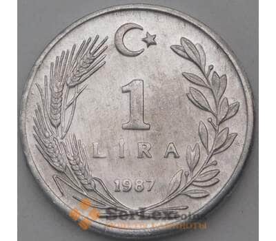 Монета Турция 1 лира 1987 КМ962.2 UNC арт. 26937