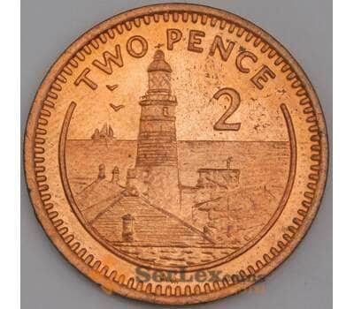 Гибралтар монета 2 пенса 1988 КМ21 UNC арт. 43994