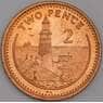 Гибралтар монета 2 пенса 1988 КМ21 UNC арт. 43994