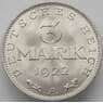 Германия 3 марки 1922 А КМ28 UNC Блеск (J05.19) арт. 17372