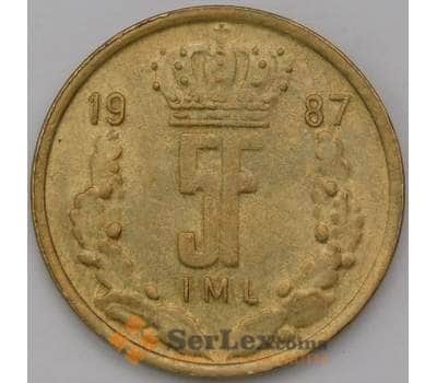 Монета Люксембург 5 франков 1987 КМ60 AU арт. 38054