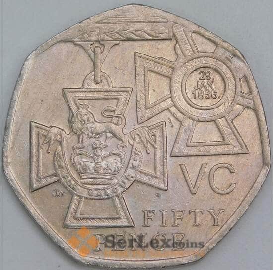 Великобритания 50 пенсов 2006 КМ1057 VF 150 лет со дня учреждения "Креста Виктории" арт. 23599