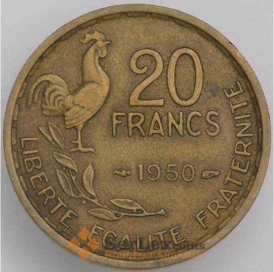 Франция 20 франков 1950 КМ916 XF арт. 38901