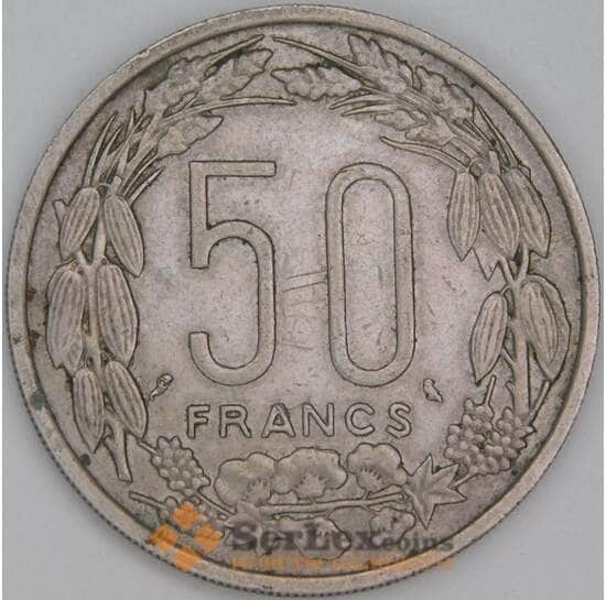 Экваториальная Африка 50 франков 1961 КМ3 XF арт. 54774 Экваториальная Африка 50 франков 1961 КМ3 XF арт. 54774