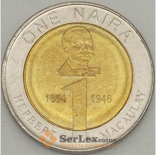 Нигерия монета 1 найра 2006 КМ18 UNC  арт. 18174