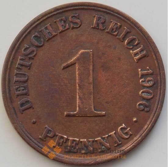 Германия 1 пфенниг 1906 A КМ10 AU арт. 14425