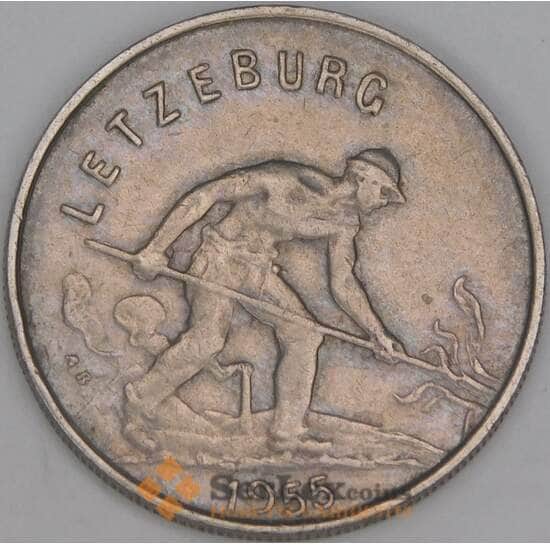 Люксембург 1 франк 1955 КМ46.2 XF арт. 53369