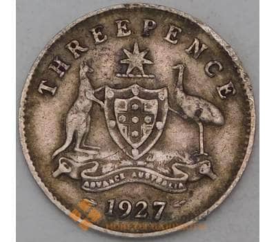 Монета Австралия 3 пенса 1927 КМ24 F арт. 28464