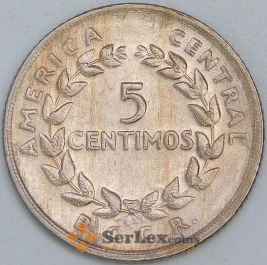 Коста-Рика 5 сентимо 1969 КМ184.2 XF арт. 57152