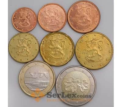 Финляндия набор монет Евро 1 цент - 2 евро 1999-2008 (8шт.) XF-AU арт. 45683