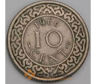 Суринам монета 10 центов 1966 КМ13 VF арт. 46296