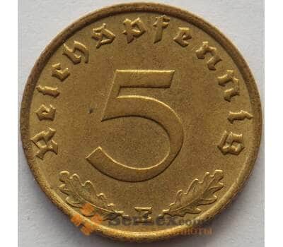 Монета Германия 5 пфеннигов (рейхспфеннигов) 1938 E КМ91 aUNC (J05.19) арт. 15735
