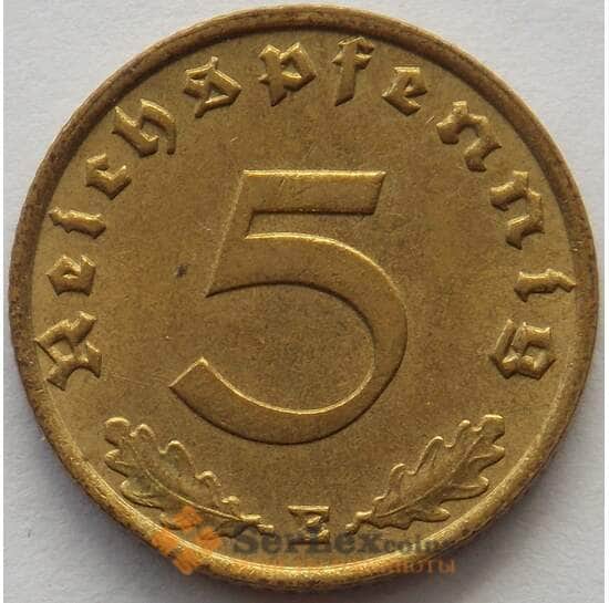 Германия 5 пфеннигов (рейхспфеннигов) 1938 E КМ91 aUNC (J05.19) арт. 15735