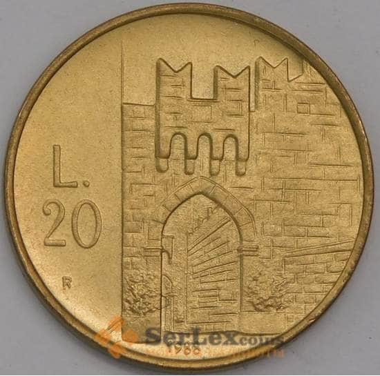 Сан-Марино монета 20 лир 1988 КМ222 UNC Укрепления  арт. 41533