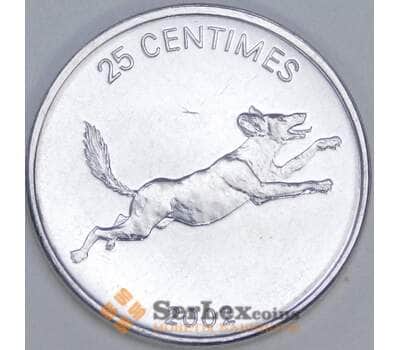 Конго 25 сантимов 2002 КМ83 UNC Гиеновидная собака арт. 55166