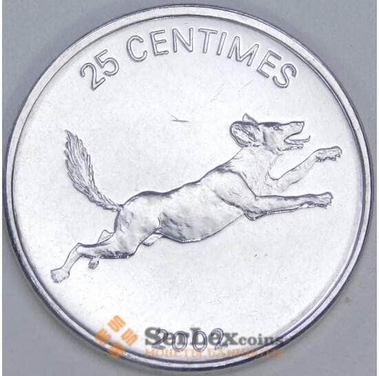 Конго 25 сантимов 2002 КМ83 UNC Гиеновидная собака арт. 55166 Конго 25 сантимов 2002 КМ83 UNC Гиеновидная собака арт. 55166