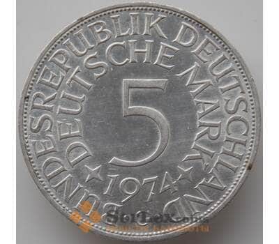 Монета Германия 5 марок 1974 G КМ112 Proof арт. 11648