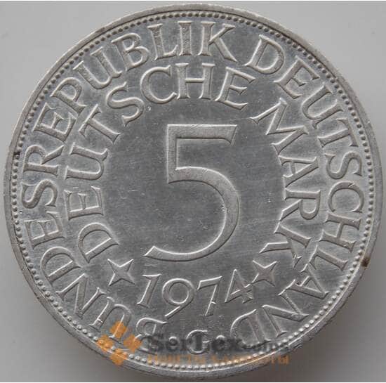 Германия 5 марок 1974 G КМ112 Proof арт. 11648