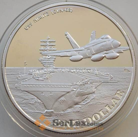 Диего Гарсия Военная база 1 доллар 2016 Proof посеребрение Самолет и корабль арт. 14305