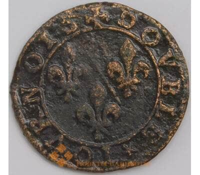 Франция Шато-Рено монета 2 денье ND (1603-1605) VG  арт. 43331