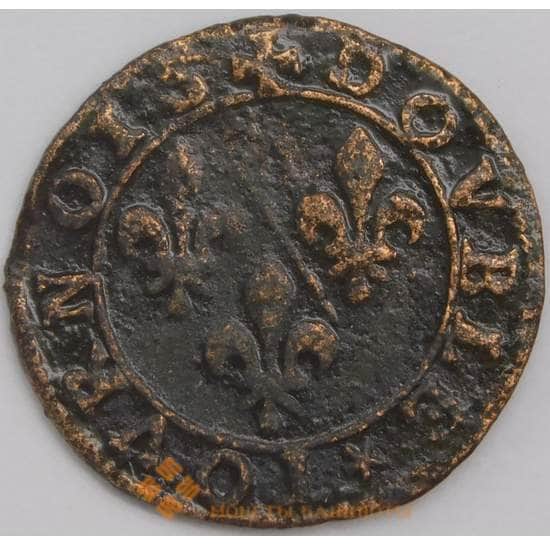 Франция Шато-Рено монета 2 денье ND (1603-1605) VG  арт. 43331