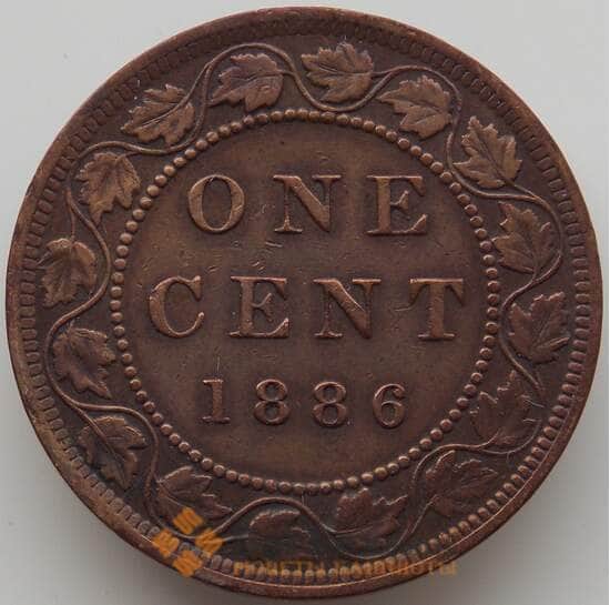 Канада 1 цент 1886 КМ7 VF+ арт. 11678