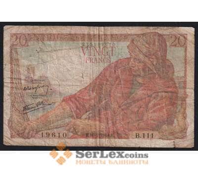 Франция 20 франков 1944 Р100а G арт. 52104