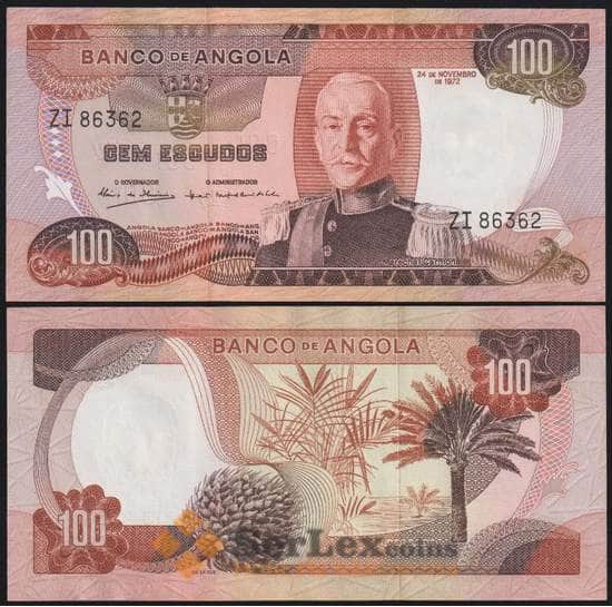 Ангола банкнота 100 эскудо 1972 Р101 UNC арт. 48409