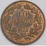 Люксембург монета 10 сантимов 1855 КМ23 aUNC арт. 42774