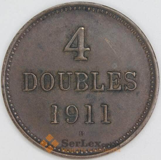 Гернси 4 дубля 1911 КМ5 XF арт. 54872 Гернси 4 дубля 1911 КМ5 XF арт. 54872