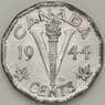 Канада 5 центов 1944 КМ40а AU арт. 17638