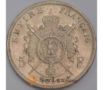 Монета Франция 5 франков 1868 КМ799 XF арт. 40589