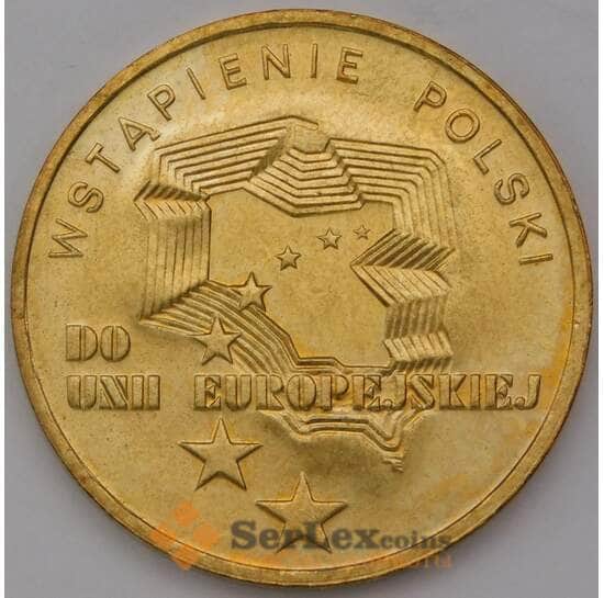 Польша 2 злотых 2004 Y481 Вступление Польши в Евросоюз арт. 31600