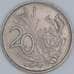Южная Африка ЮАР 20 центов 1976 КМ95 XF Окончание президентства арт. 57125