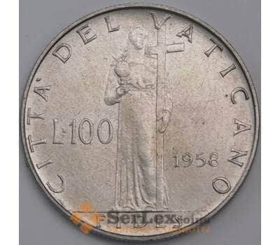 Ватикан монета 100 лир 1958 КМ55 UNC арт. 42469