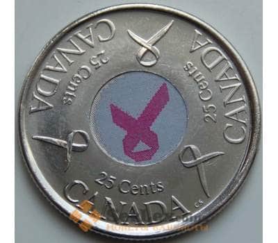 Монета Канада 25 центов 2006 КМ635 UNC Розовая лента арт. 7013
