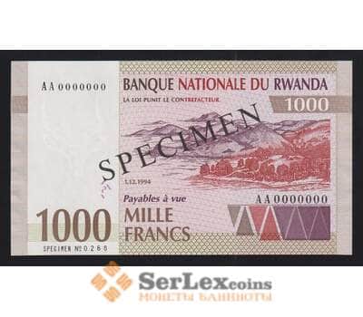 Руанда 1000 франков 1994 Р24s UNC образец арт. 55404