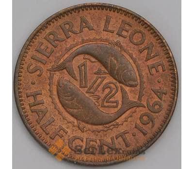 Монета Сьерра-Леоне 1/2 цента 1964 КМ16 AU арт. 38834