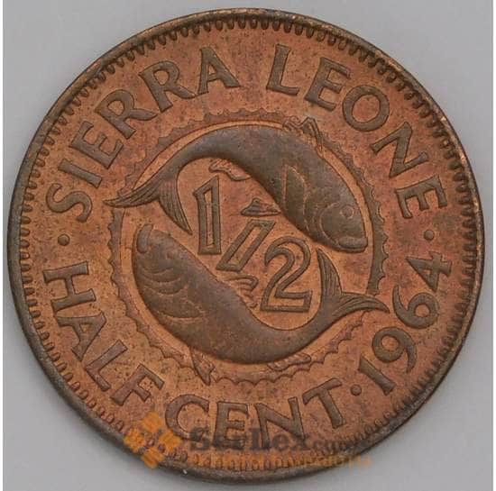 Сьерра-Леоне монета 1/2 цента 1964 КМ16 AU-aUNC арт. 38834