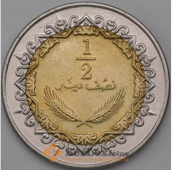 Ливия 1/2 динара 2004 КМ27 UNC  арт. 26690