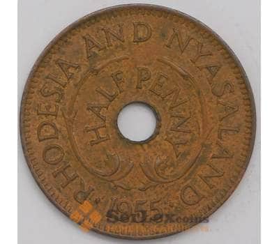 Родезия и Ньясаленд монета 1/2 пенни 1955 КМ1 AU арт. 41238