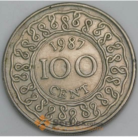 Суринам монета 100 центов 1987 КМ23 XF арт. 41473