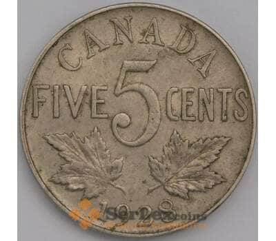 Монета Канада 5 центов 1928 КМ29 XF арт. 38813